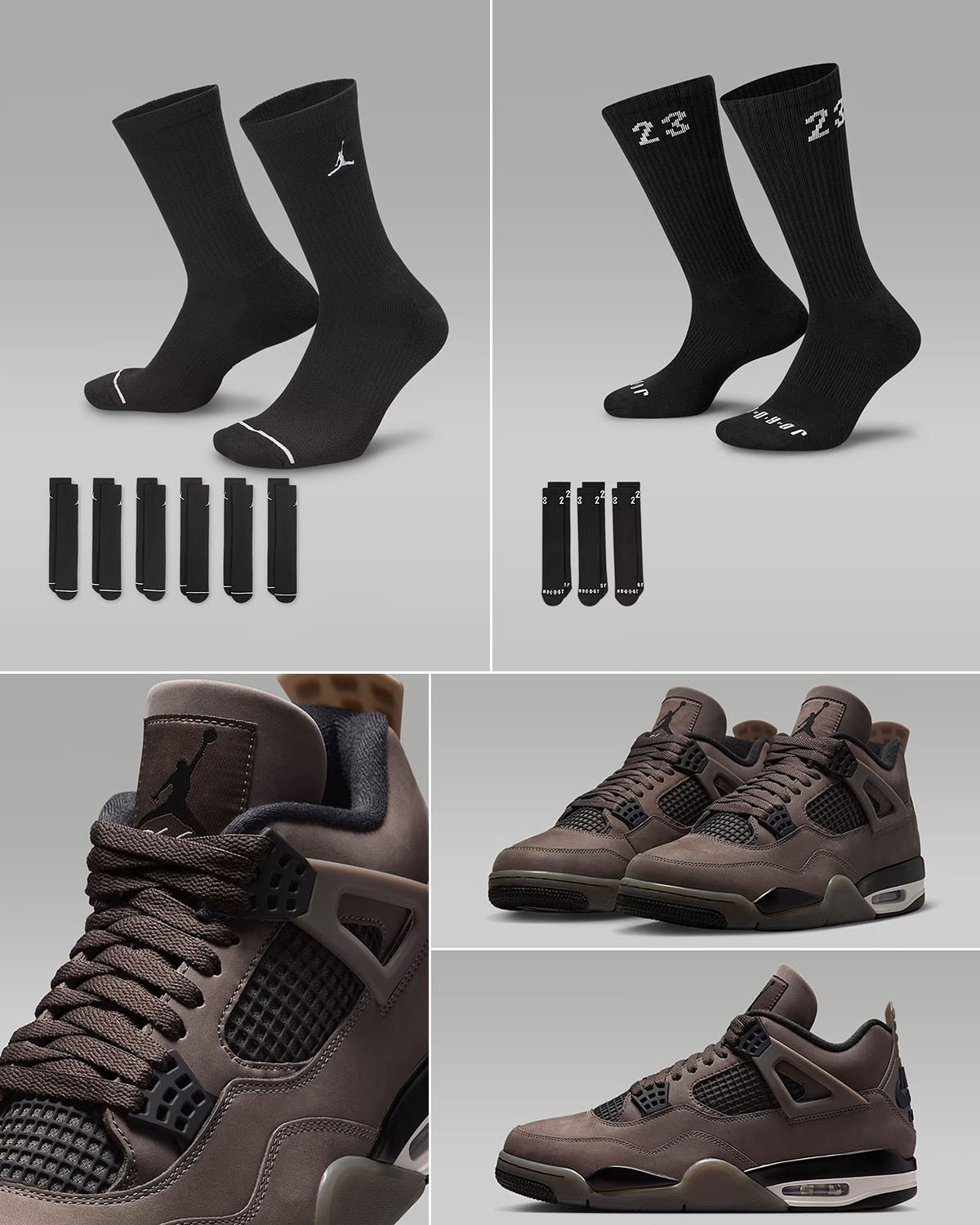 Air Jordan 4 Cave Stone x Jordan Crew Socks