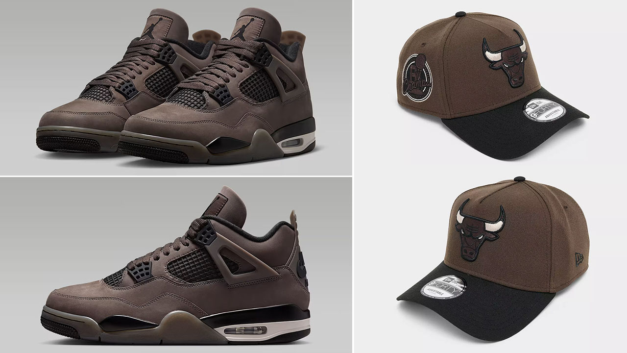 Air Jordan 4 Cave Stone x New Era Chicago Bulls A Frame Hat Snapback Cap
