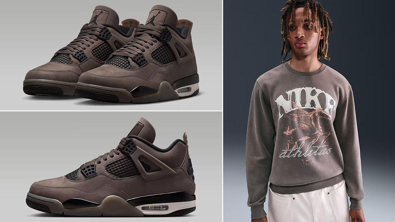 Air Jordan 4 Cave Stone x Nike Club Fleece Crew Sweatshirt Outfit