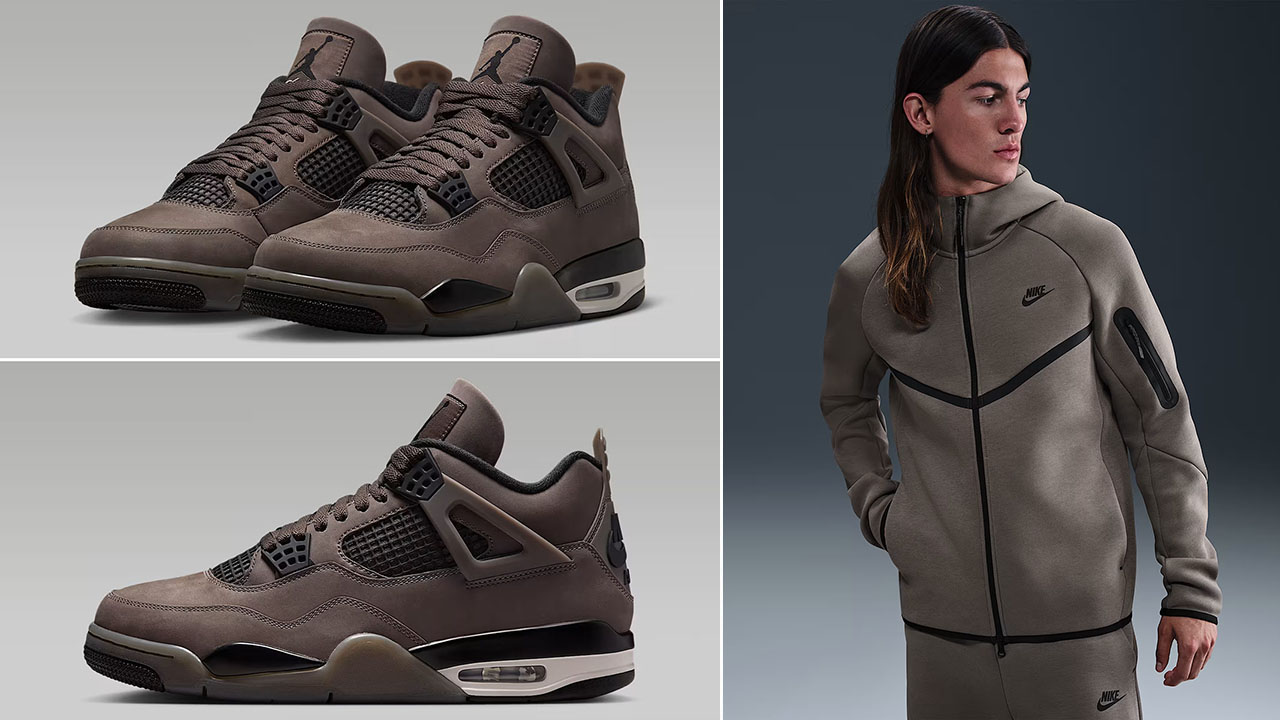 Air Jordan 4 Cave Stone x Nike Tech Fleece Hoodie Outfit