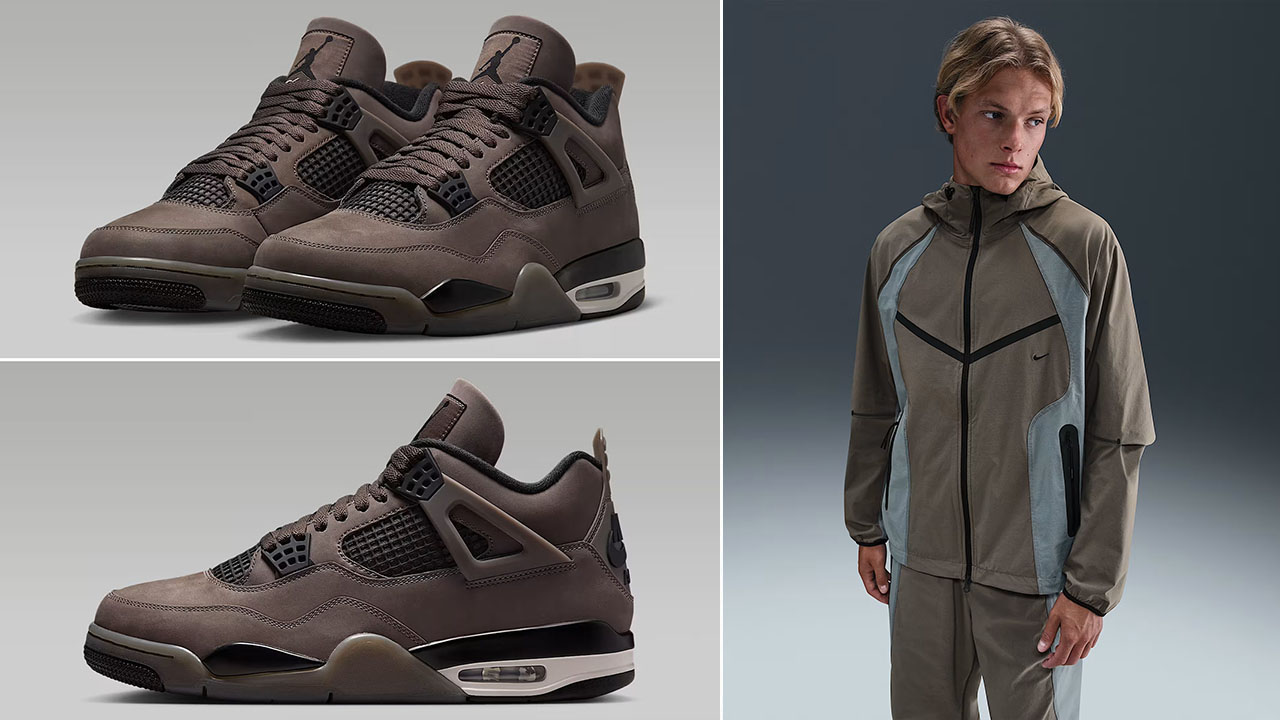 Air Jordan 4 Cave Stone x Nike Tech Woven Jacket Outfit