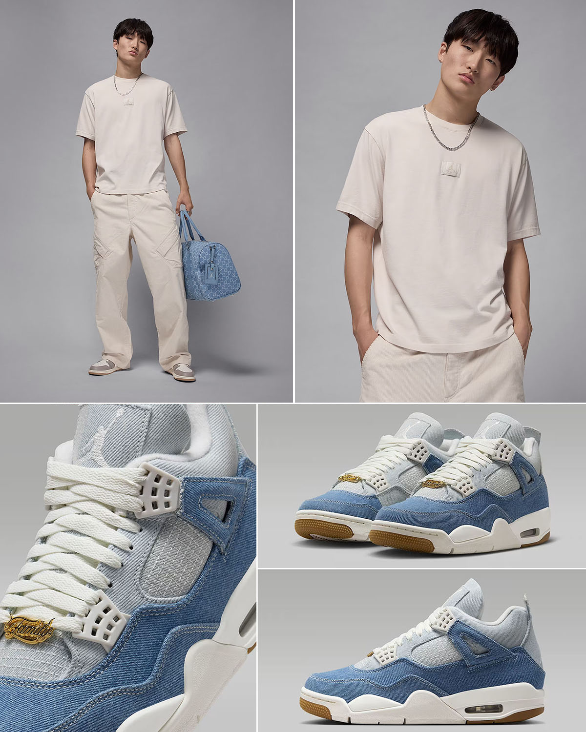 Air Jordan 4 Denim Worn Blue Mens Clothing and Outfits