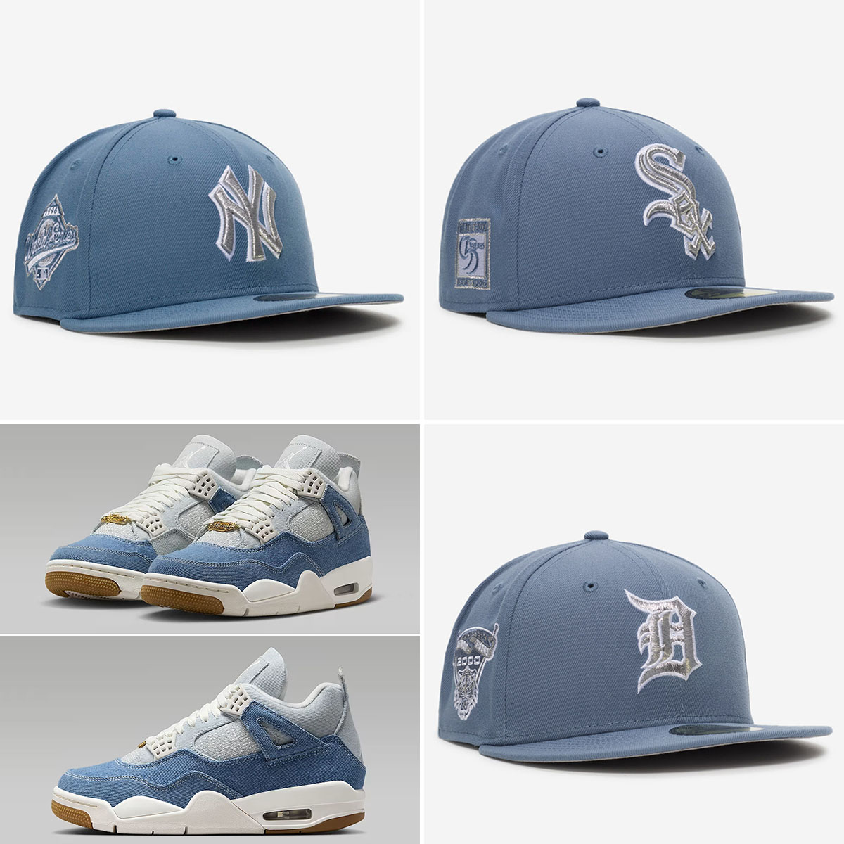 Air Jordan 4 Denim Worn Blue New Era Fitted Hats