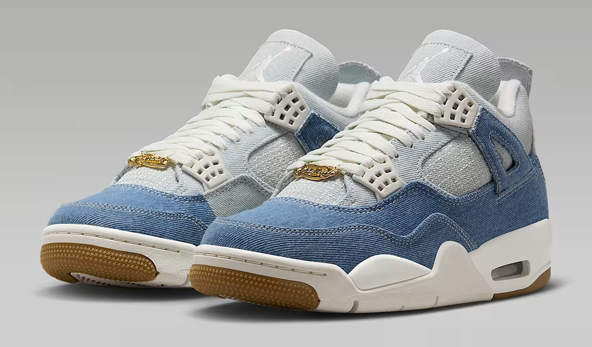 Air Jordan 4 Denim Worn Blue Shoes 1