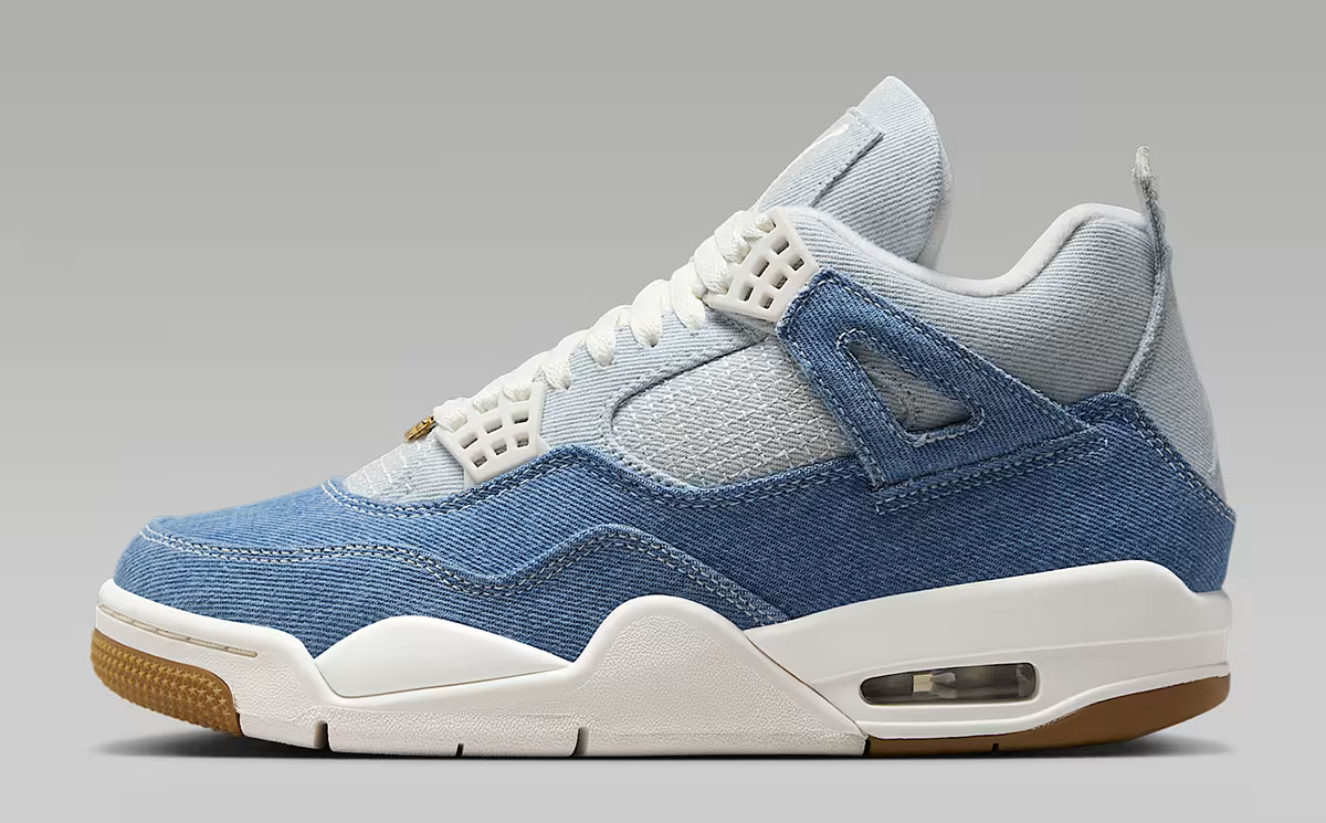 Air Jordan 4 Denim Worn Blue Shoes 2