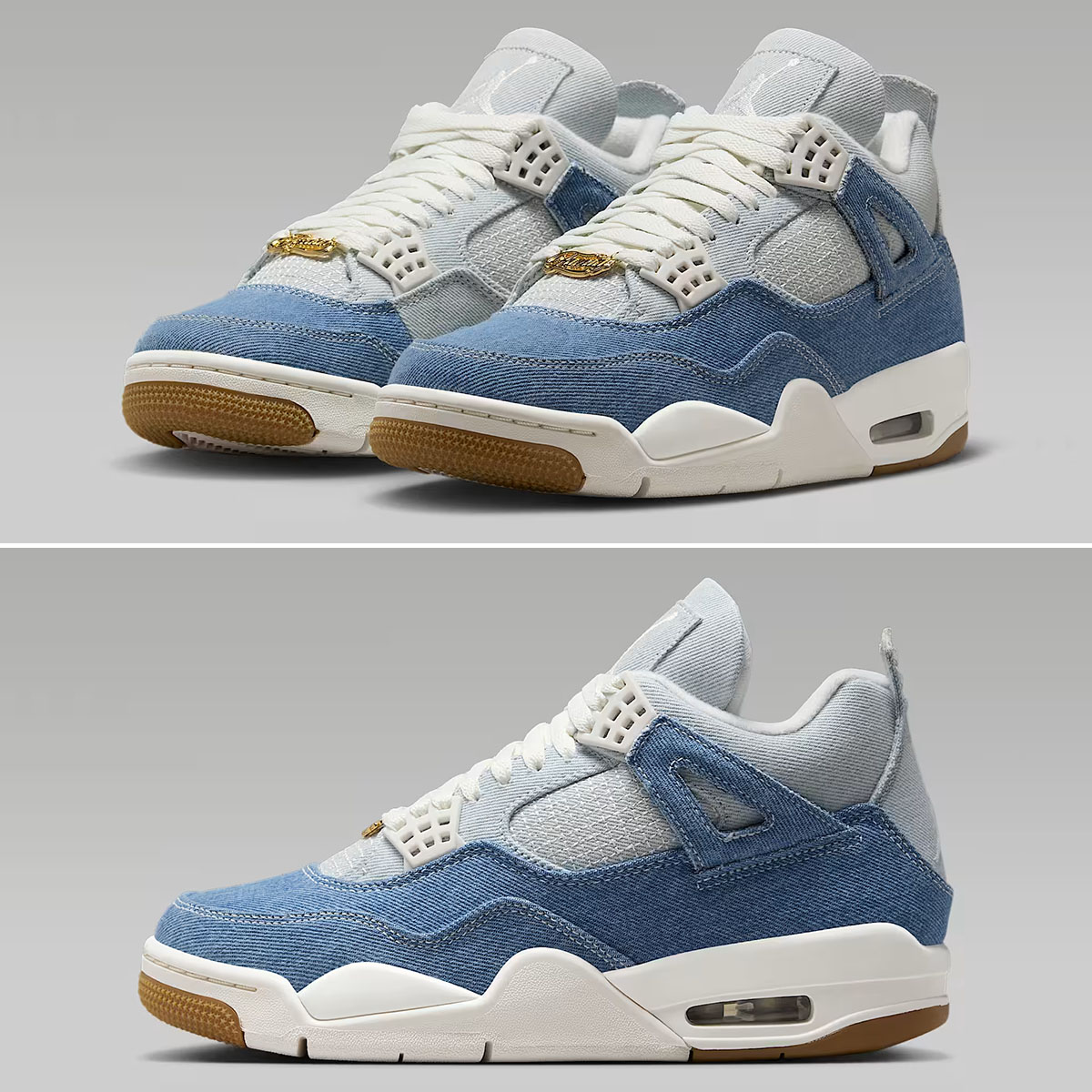 Air Jordan 4 Denim Worn Blue Womens Shoes IB6716-100