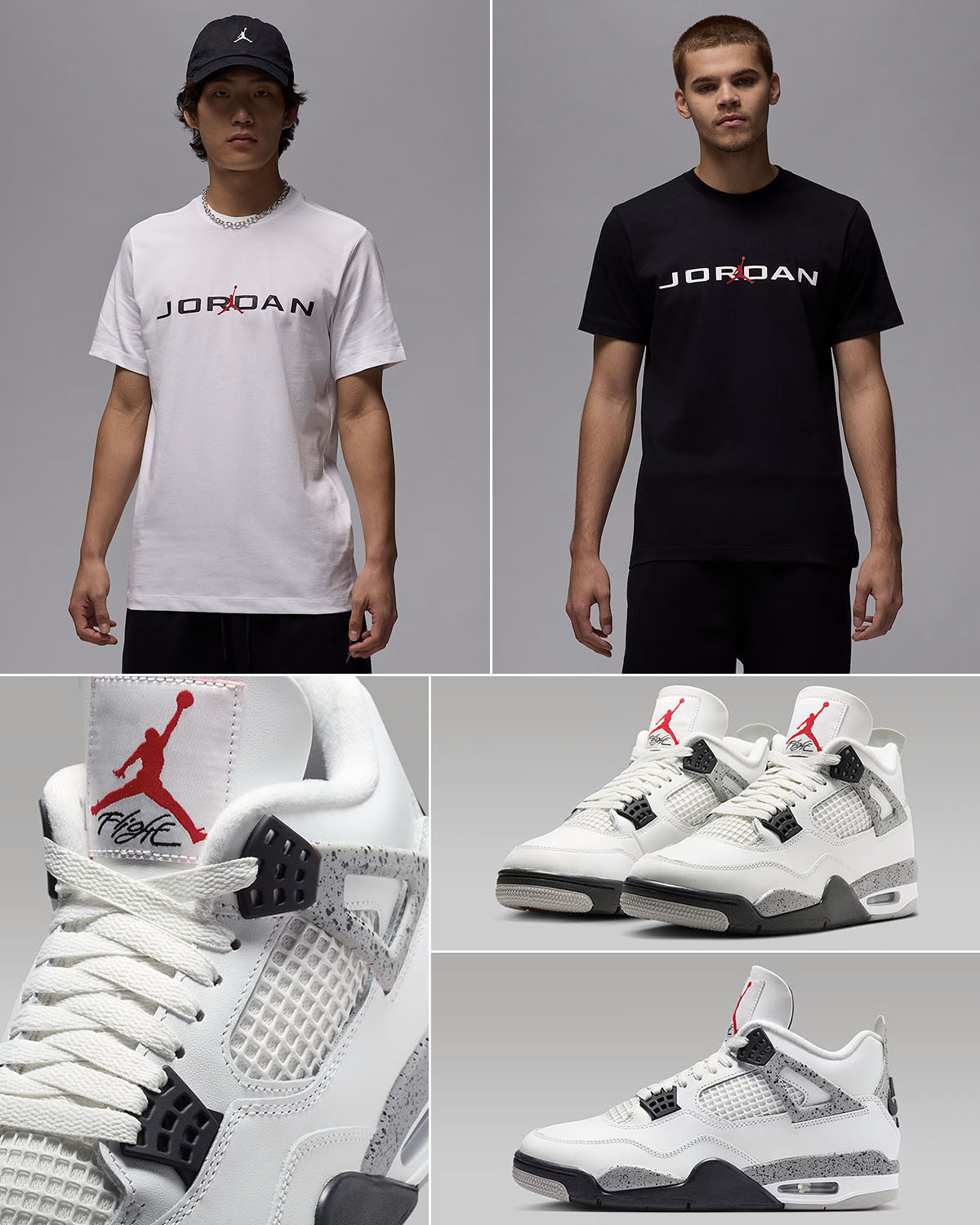 Air Jordan 4 White Cement 2025 x Jordan Air T Shirt Outfit