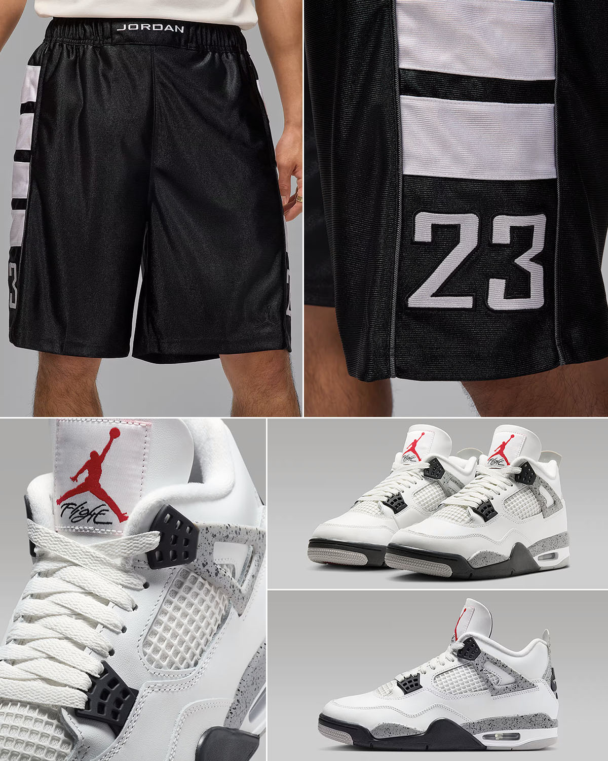 Air Jordan 4 White Cement 2025 x Jordan Brooklyn Cat Scratch Shorts