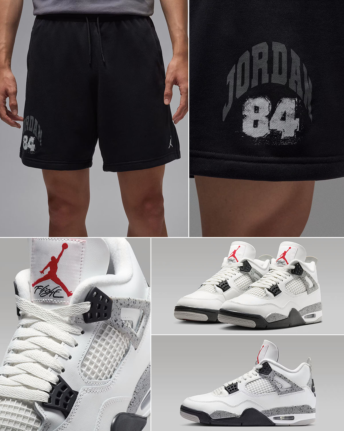 Air Jordan 4 White Cement 2025 x Jordan Brooklyn Collegiate Shorts