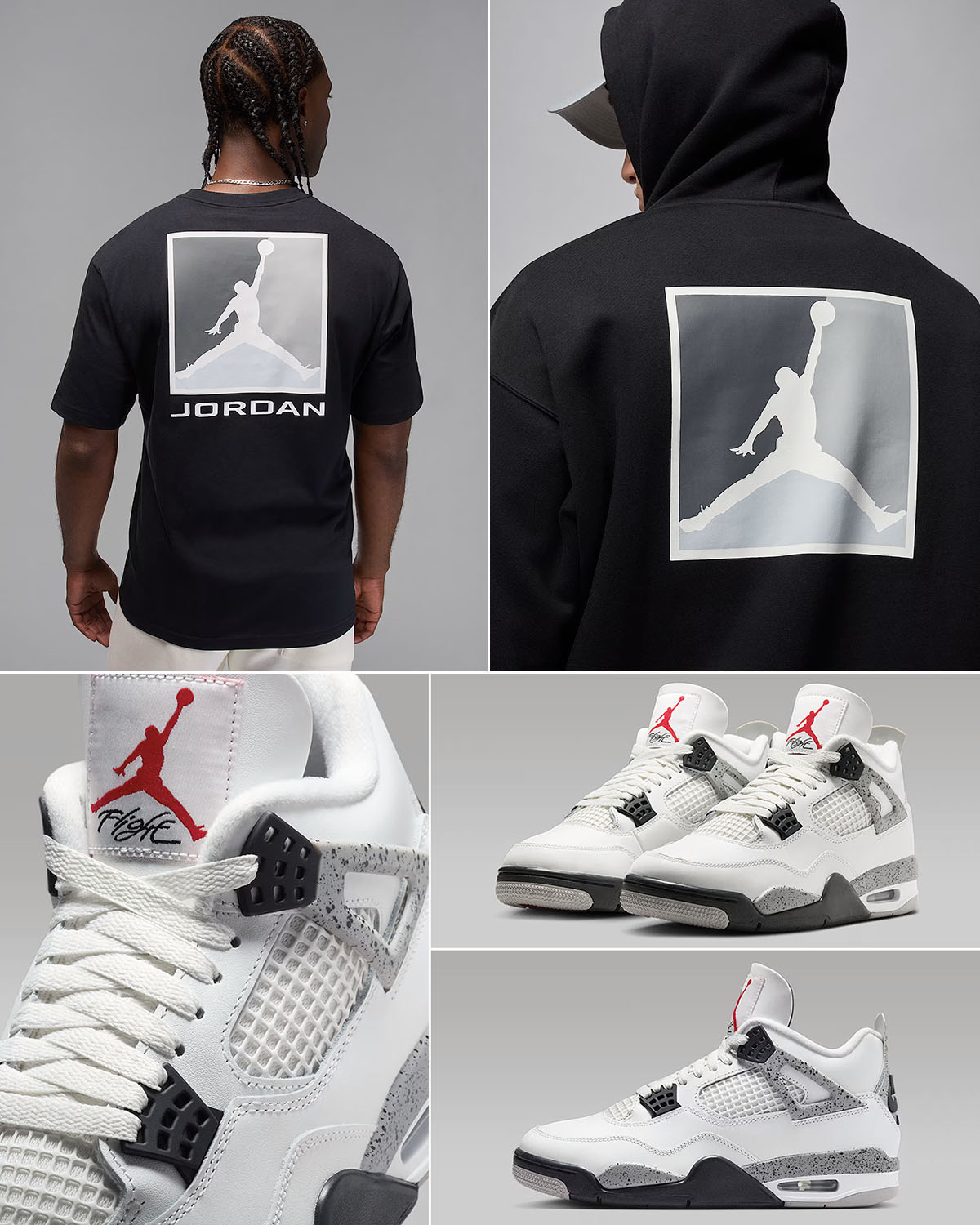 Air Jordan 4 White Cement 2025 x Jordan Brooklyn Graphic Clothing