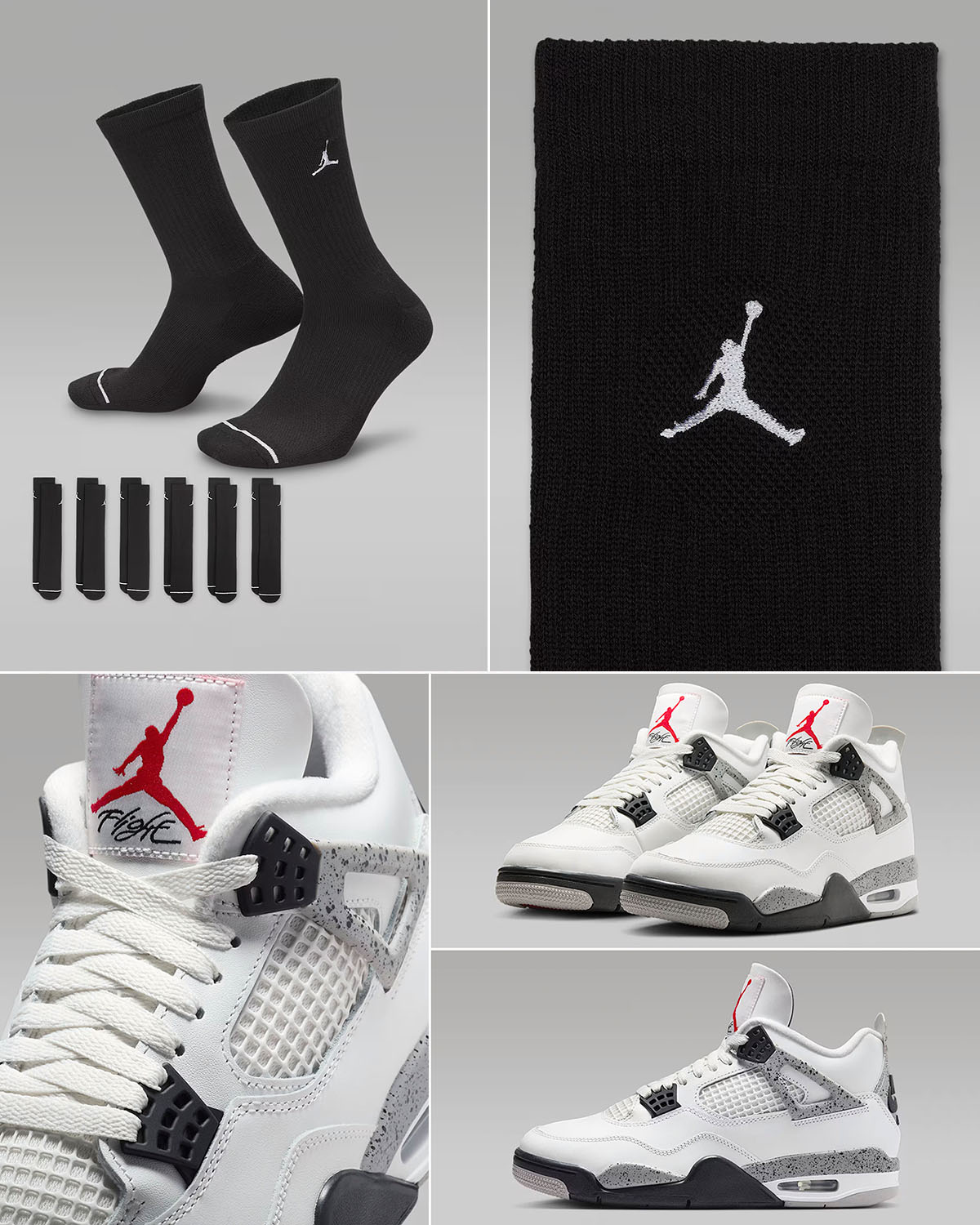 Air Jordan 4 White Cement 2025 x Jordan Crew Socks