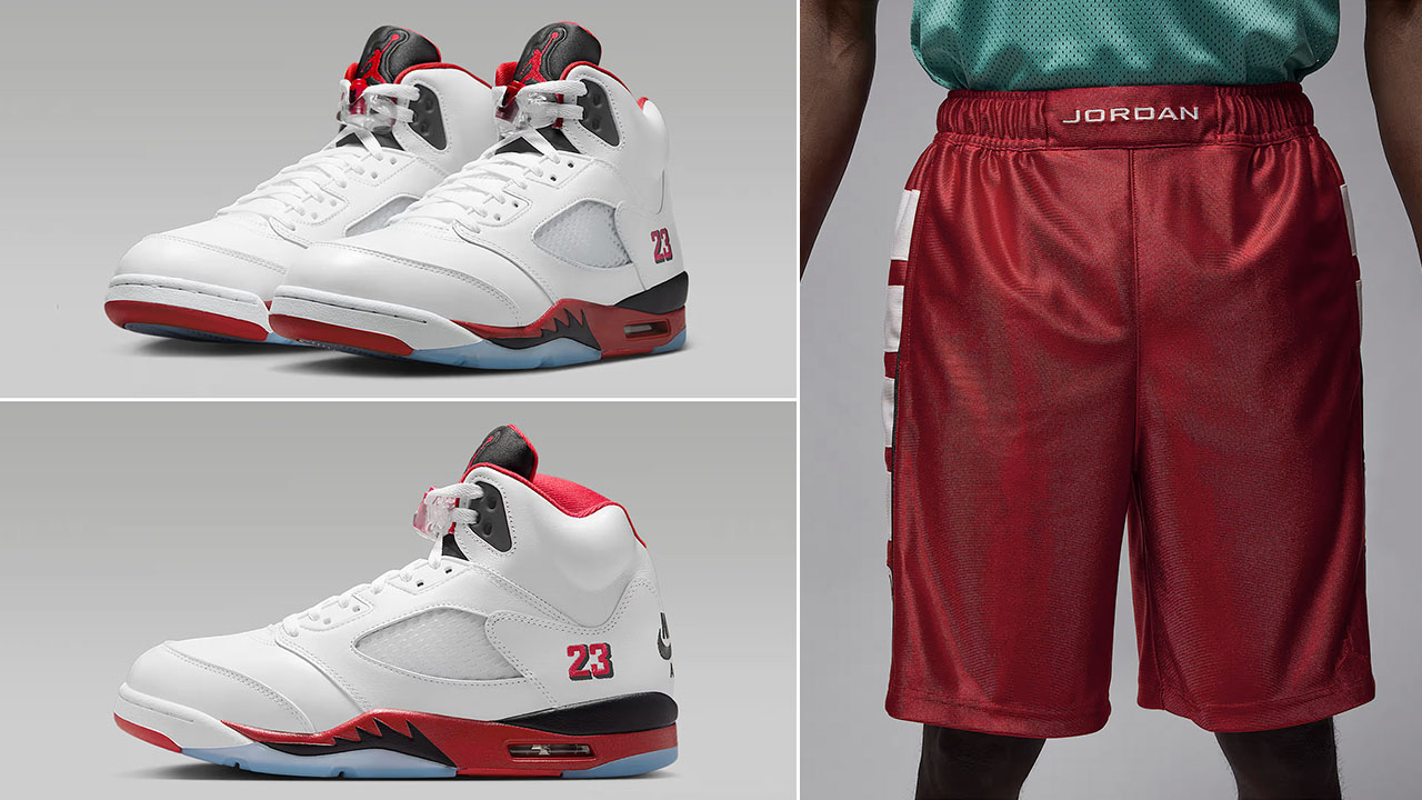 Air-Jordan-5-Fire-Red-Black-Tongue-2025-x-Jordan-Brooklyn-Cat-Scratch-Shorts-to-Match-Sneakers