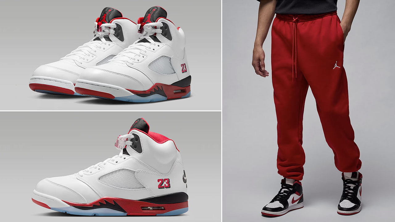 Air-Jordan-5-Fire-Red-Black-Tongue-2025-x-Jordan-Brooklyn-Fleece-Pants-to-Match-Sneakers
