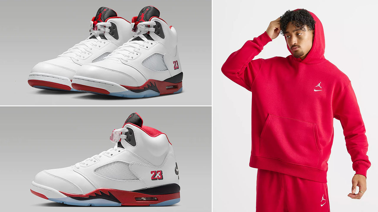 Air-Jordan-5-Fire-Red-Black-Tongue-2025-x-Jordan-Brooklyn-Fleece-Swoosh-Hoodie-and-Pants-to-Match-Sneakers