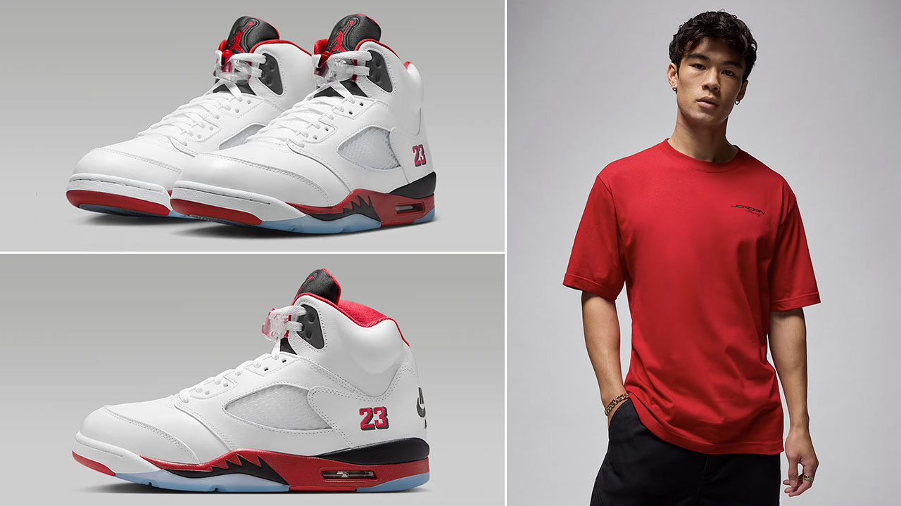 Air-Jordan-5-Fire-Red-Black-Tongue-2025-x-Jordan-Racing-Graphic-T-Shirt-to-Match-Sneakers