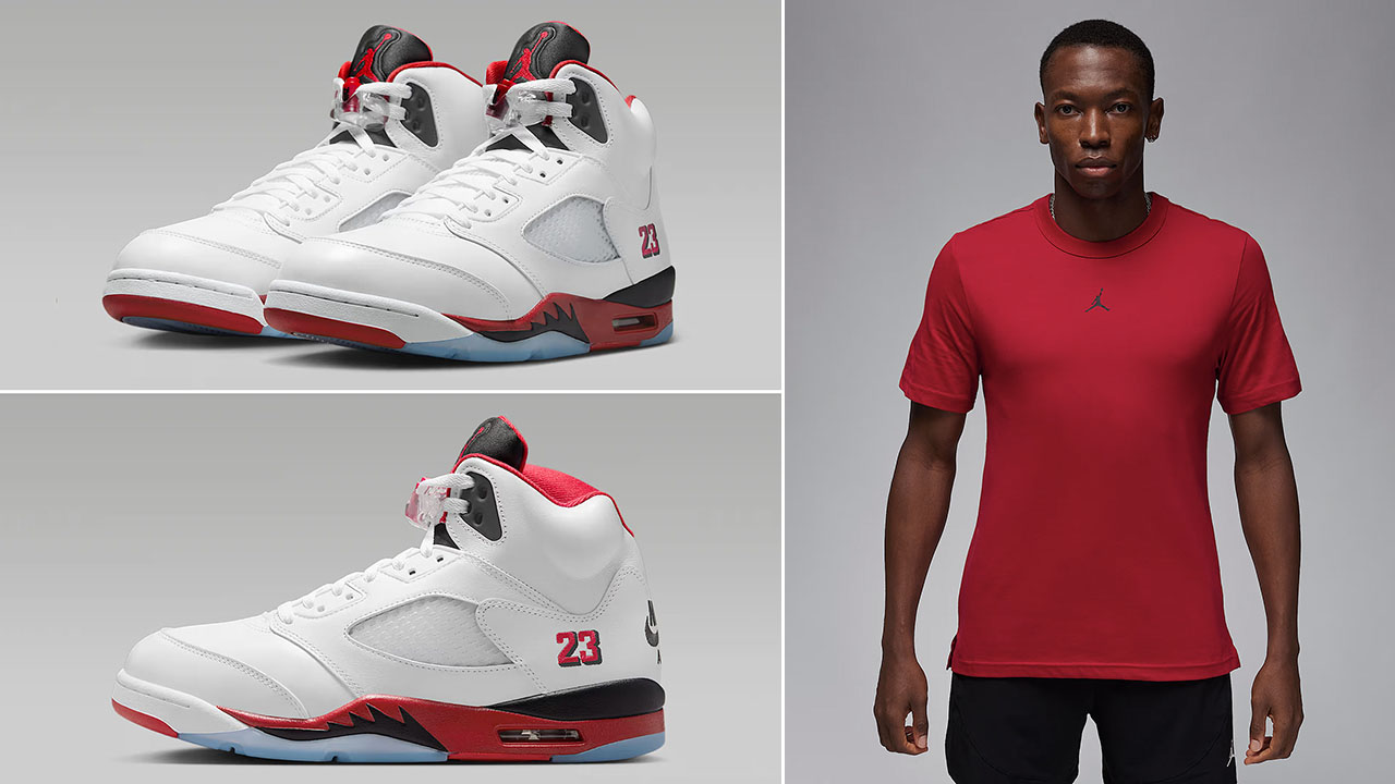 Air-Jordan-5-Fire-Red-Black-Tongue-2025-x-Jordan-Sport-Dri-Fit-T-Shirt-to-Match-Sneakers