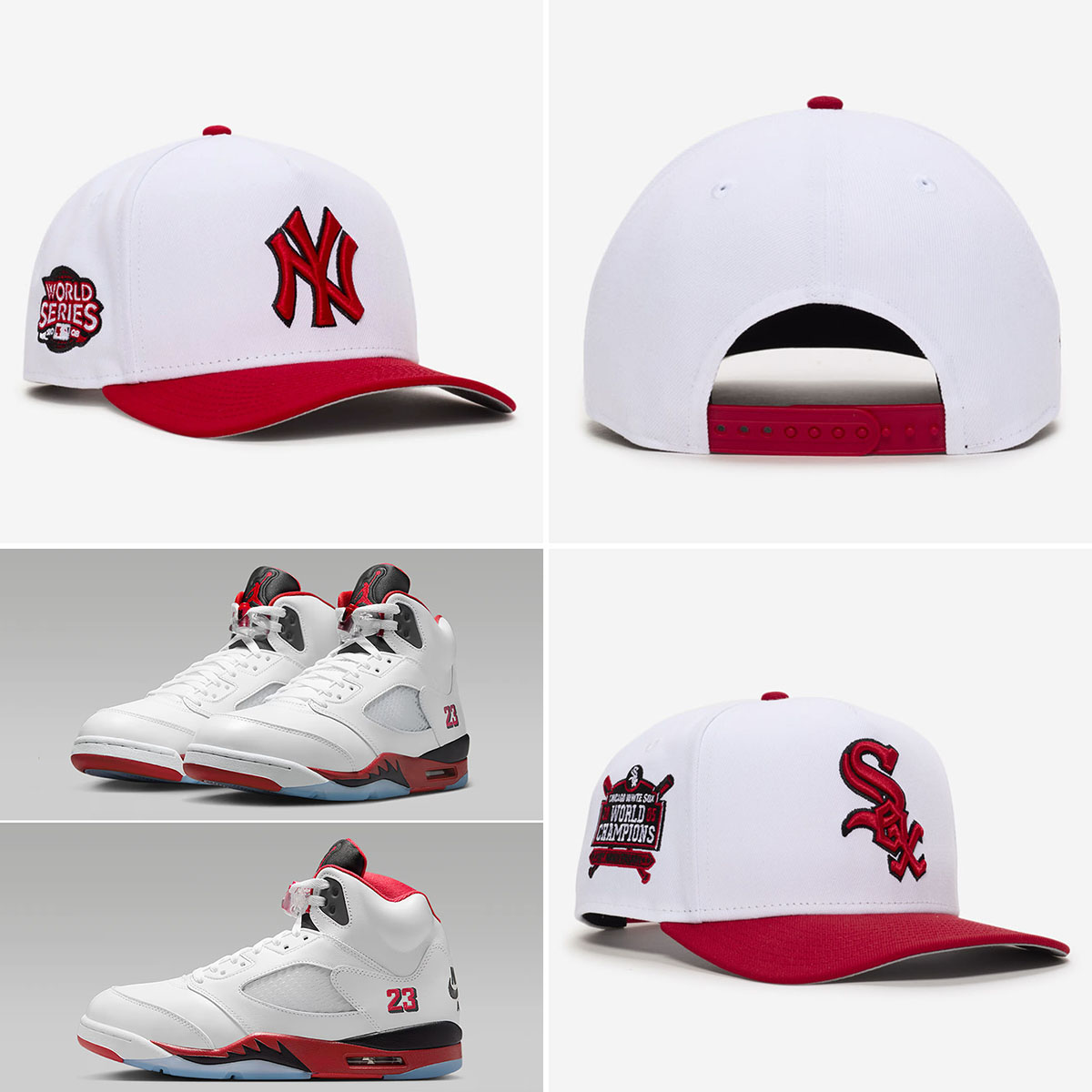 Air Jordan 5 Fire Red Black Tongue 2025 x New Era A Frame Snapback Hats to Match