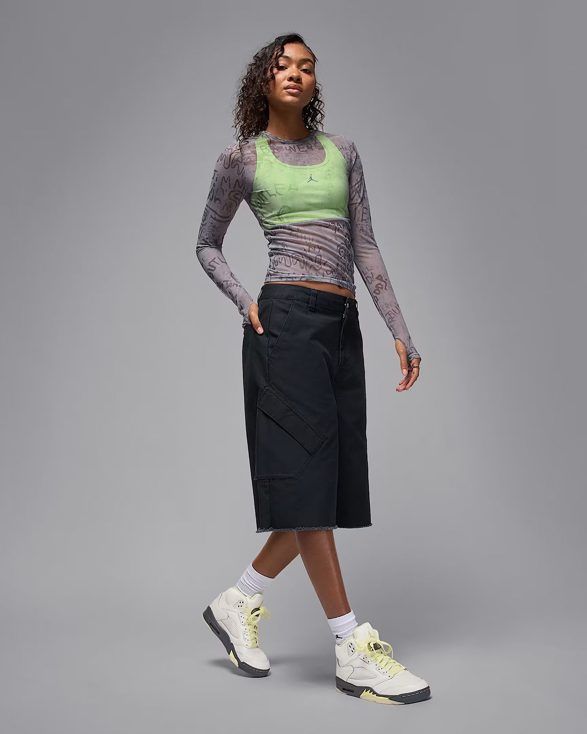 Air Jordan 5 Luminous Green Shoes and Outfit