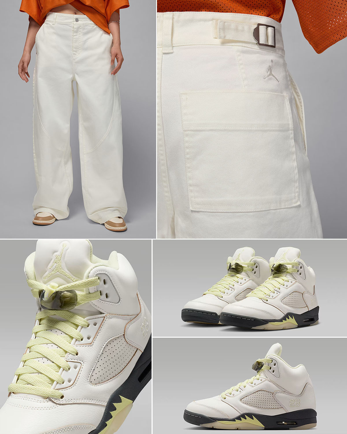 Air Jordan 5 Luminous Green Womens Shoes and Pants Outfit