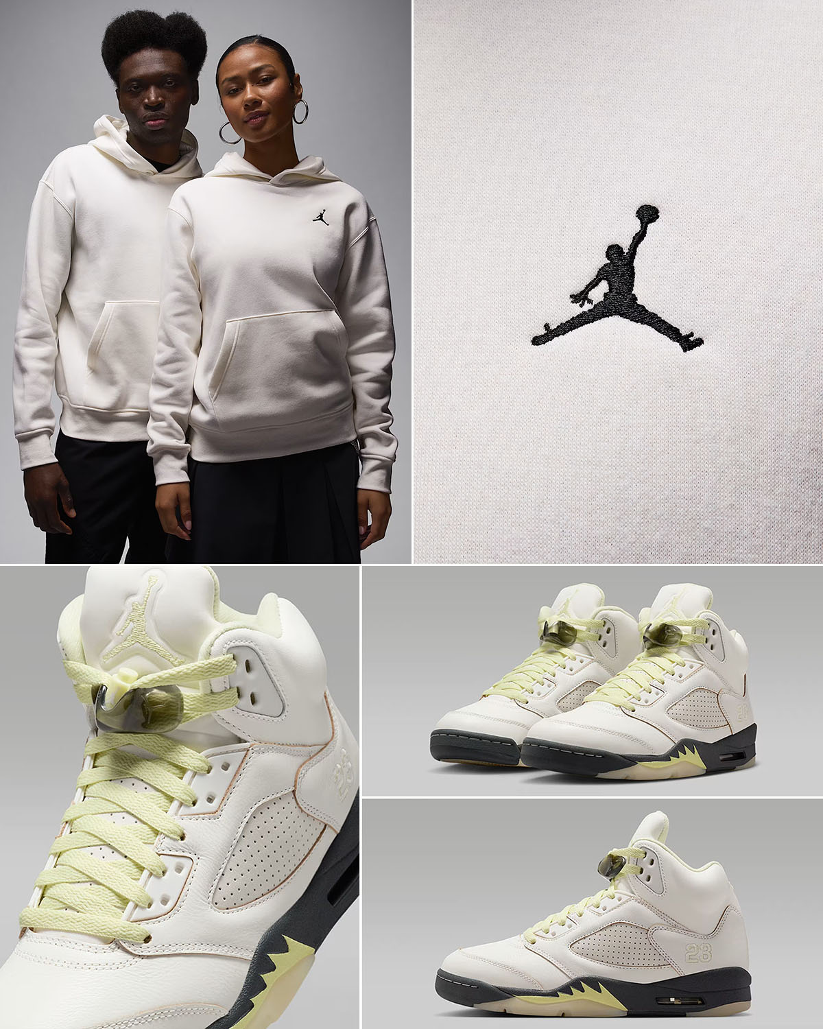 Air Jordan 5 Luminous Green x Jordan Brooklyn Fleece Hoodie Outfit
