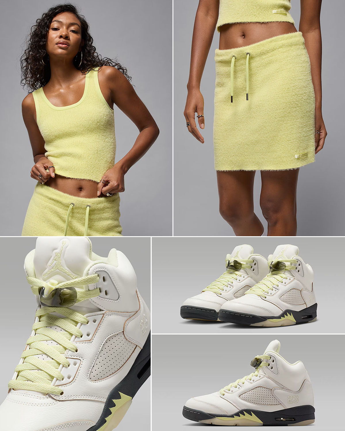 Air Jordan 5 Luminous Green x Jordan Womens Tank Top and Skirt Outfit
