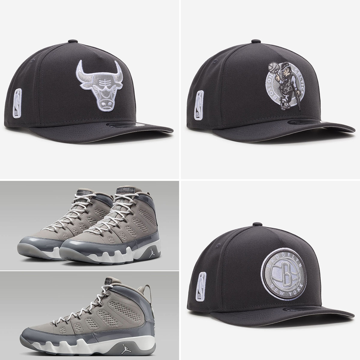 Air Jordan 9 Cool Grey 2025 New Era A Frame Snapback Hats to Match Seakers