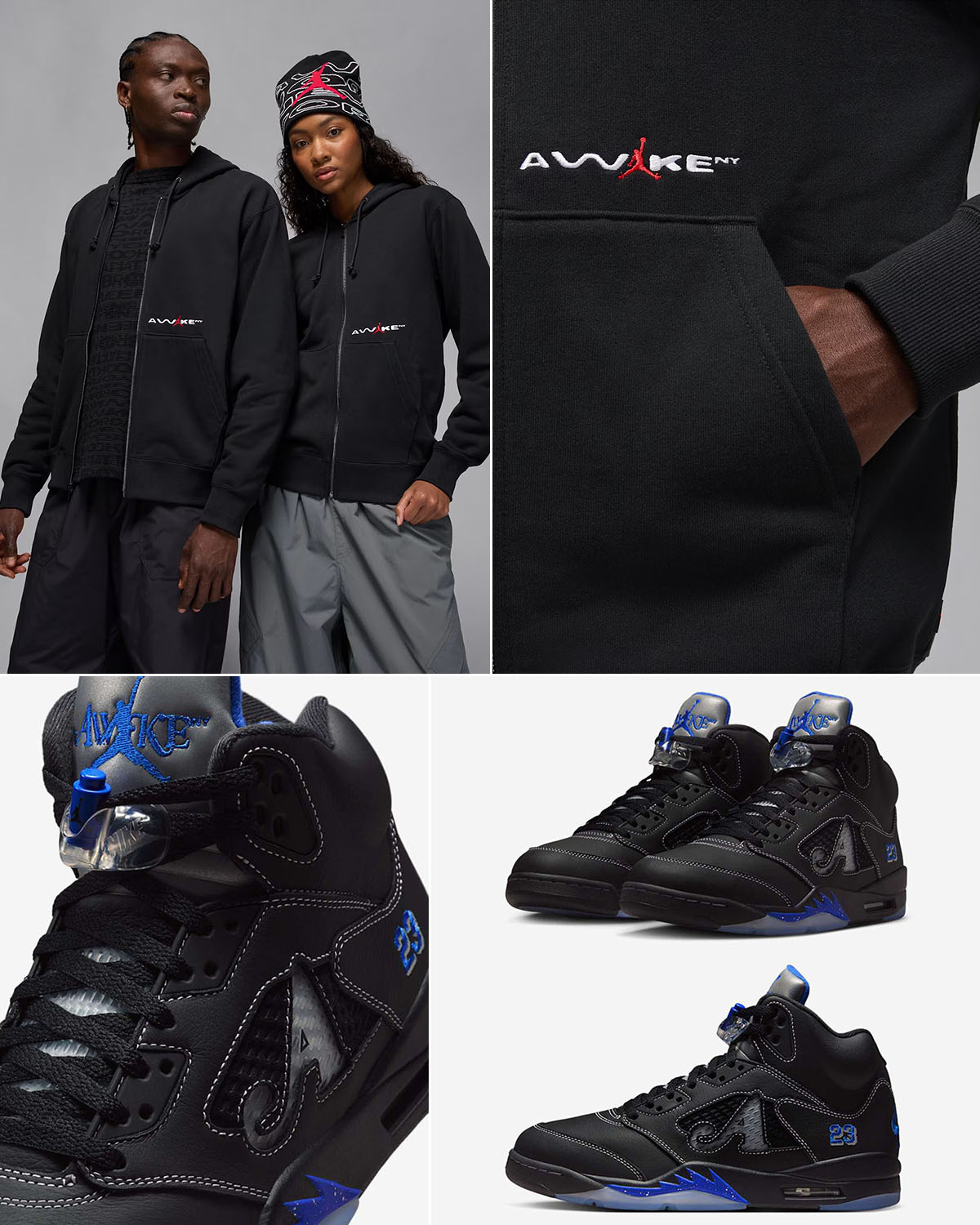 Awake NY Air Jordan 5 Racer Blue Shoes and Hoodie Outfit