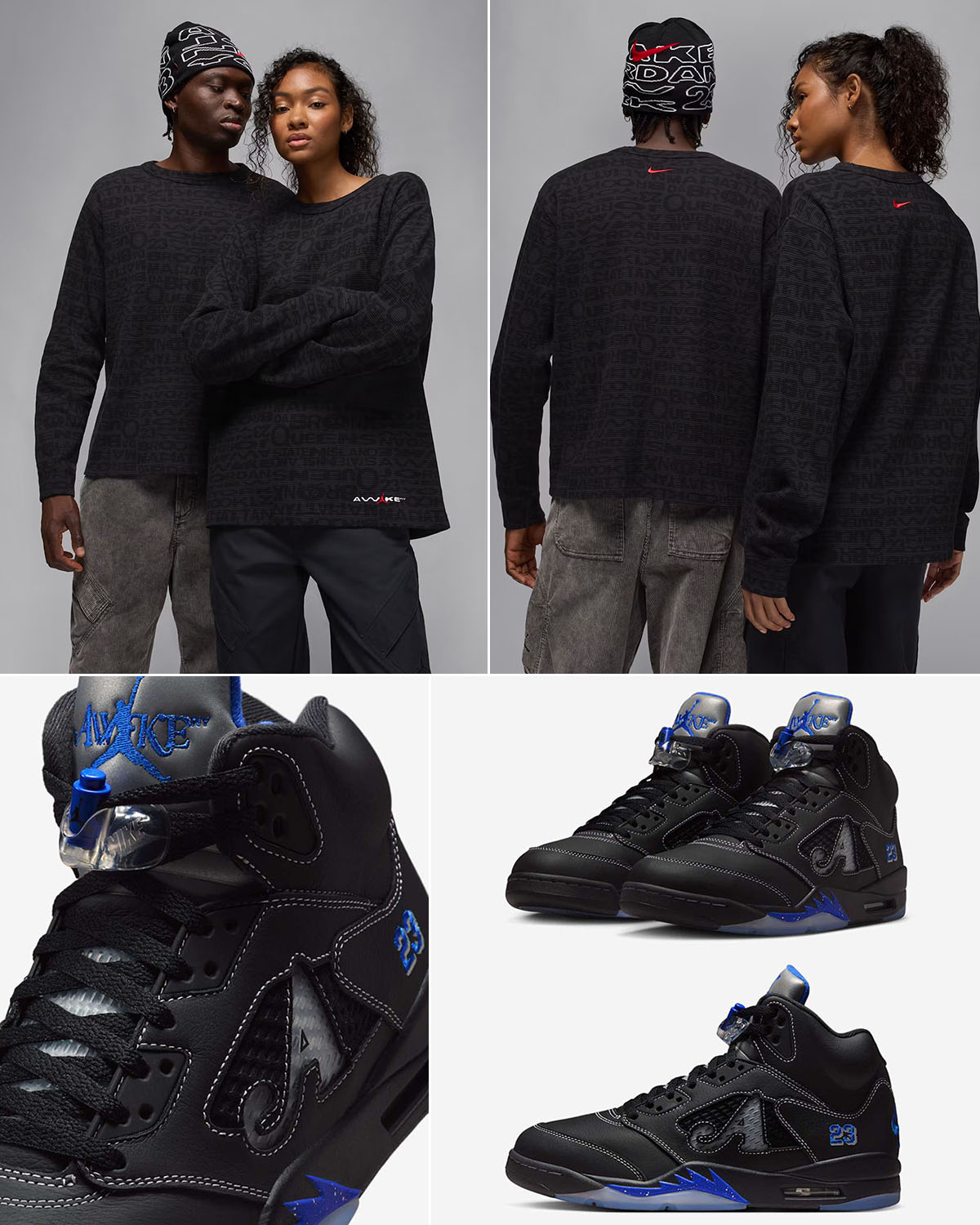Awake NY Air Jordan 5 Racer Blue Shoes and Long Sleeve Thermal Top Outfit
