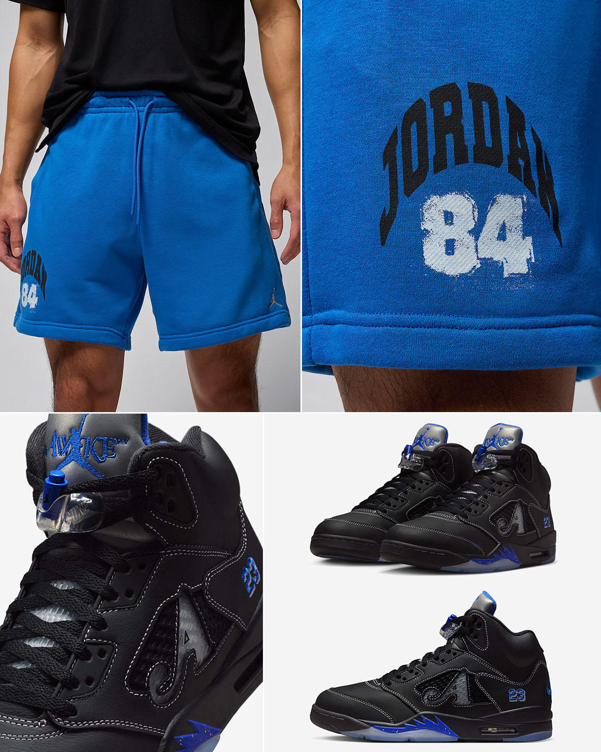 Awake NY Air Jordan 5 Racer Blue x Jordan Brookyn Fleece Shorts