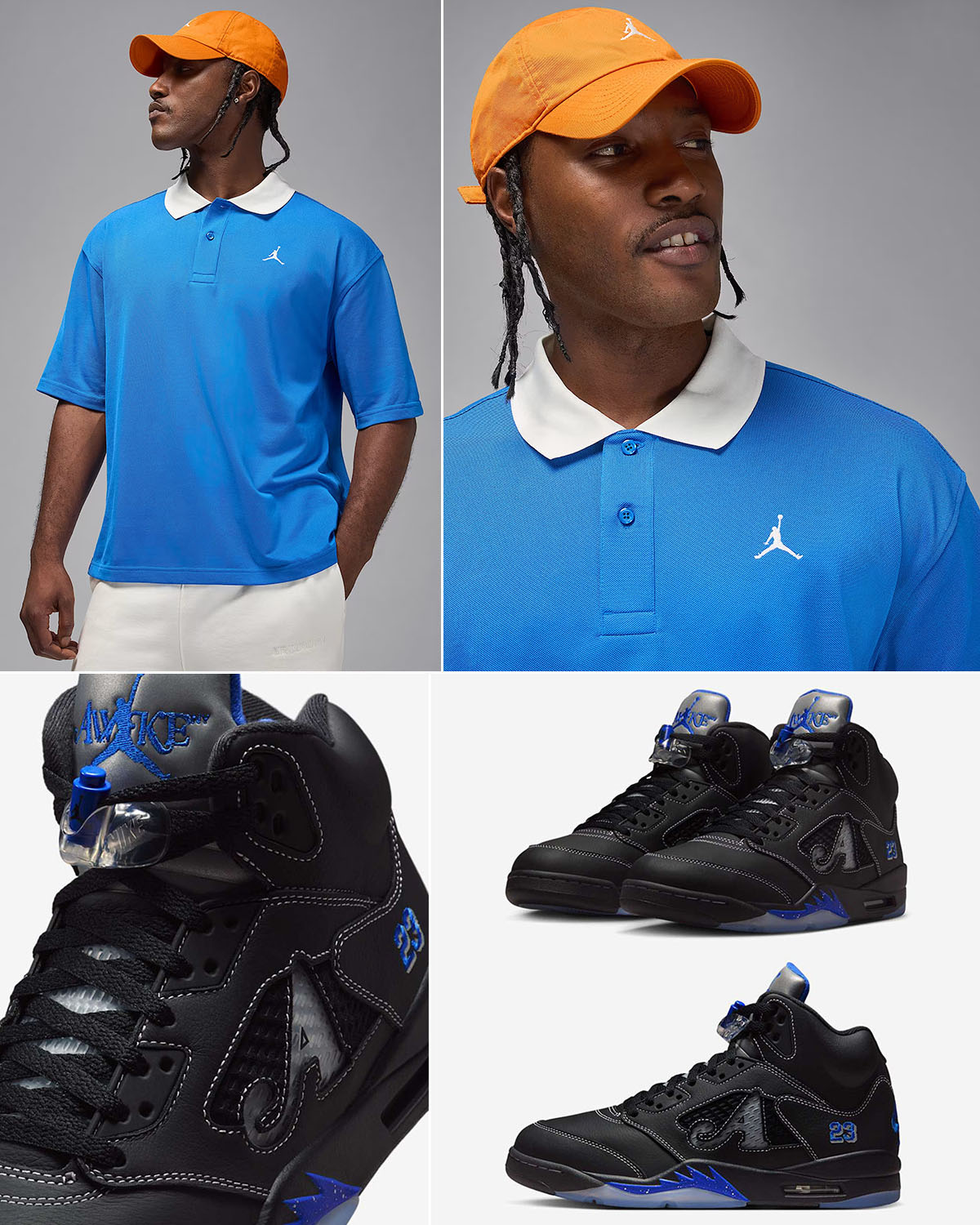 Awake NY Air Jordan 5 Racer Blue x Jordan Brookyn Polo Shirt Outfit