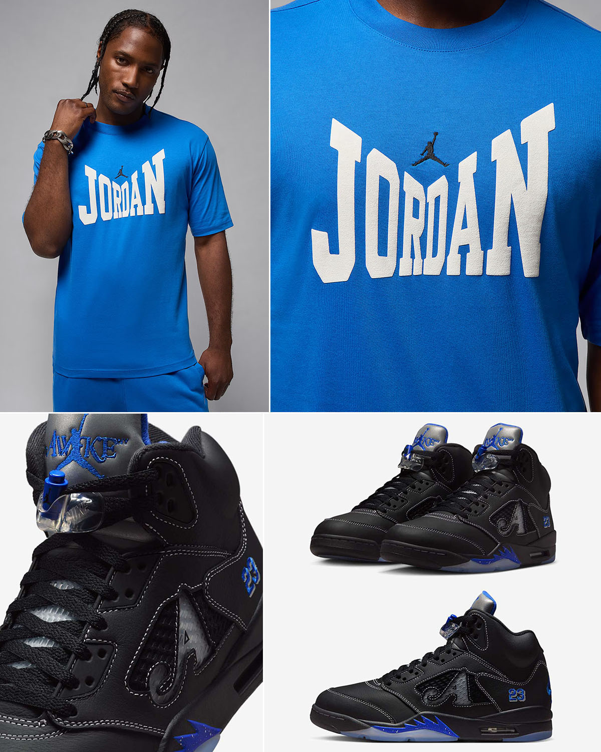 Awake NY Air Jordan 5 Racer Blue x Jordan Brookyn T Shirt Outfit