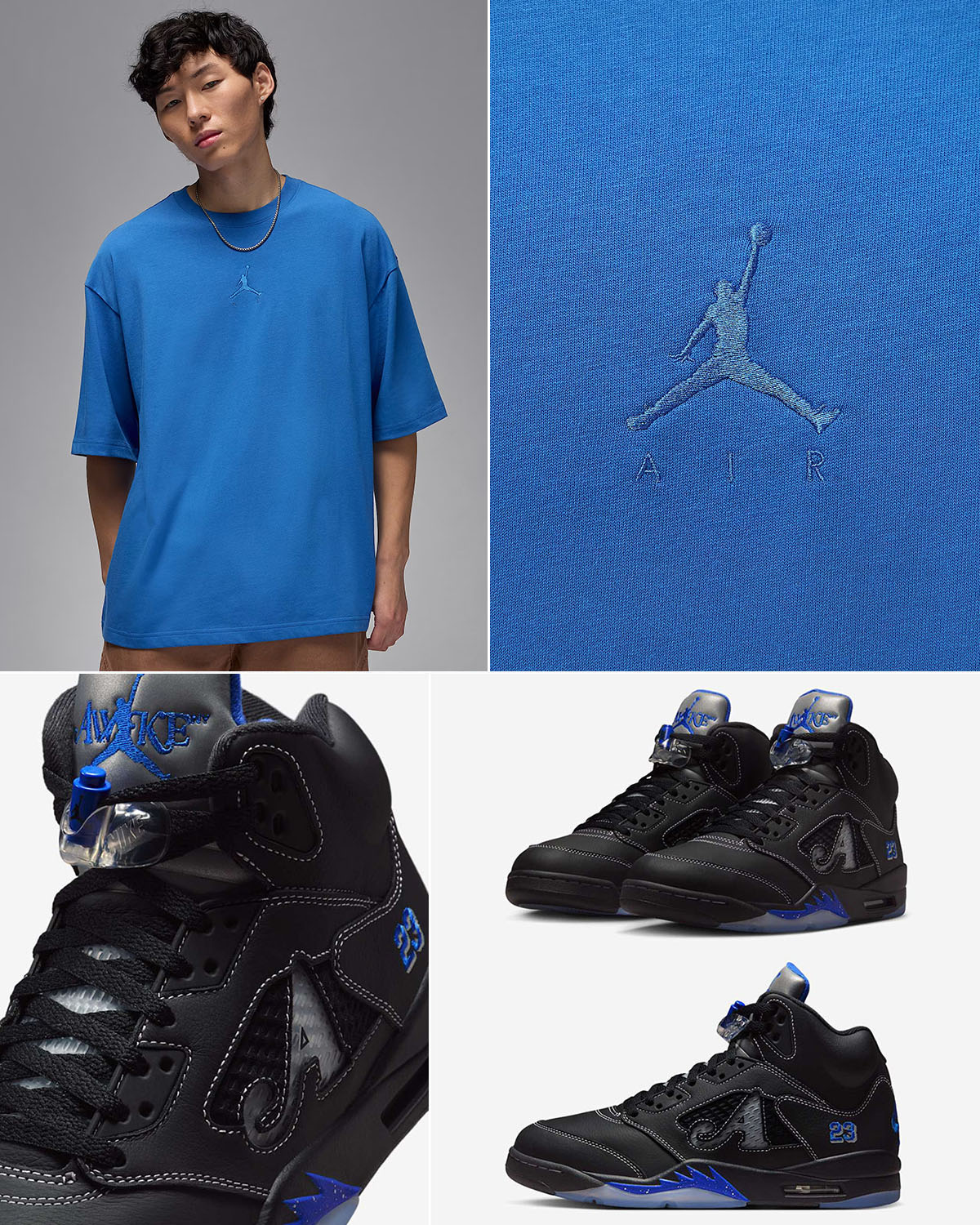 Awake NY Air Jordan 5 Racer Blue x Jordan Flight Essentials Oversized T Shirt Outfit