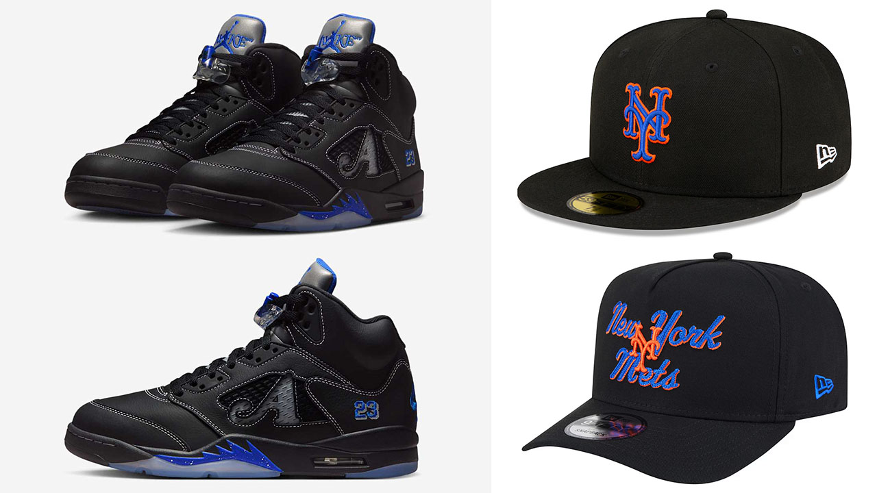 Awake NY Air Jordan 5 Racer Blue x New Era New York Mets Hats