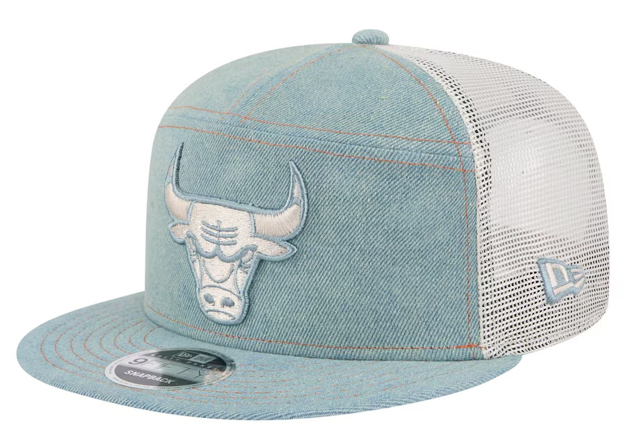 Chicago Bulls New Era Denim Snapback Hat Trucker Cap 1