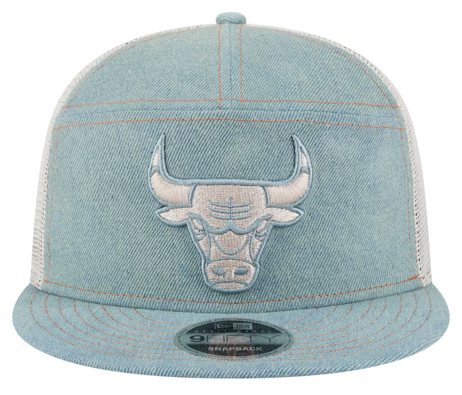 Chicago Bulls New Era Denim Snapback Hat Trucker Cap 2
