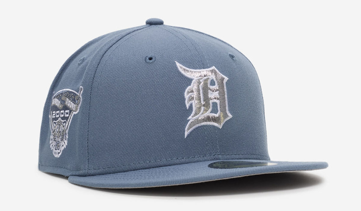 Detroit Tigers New Era Blue Metallic Hat 59FIFTY Fitted Cap
