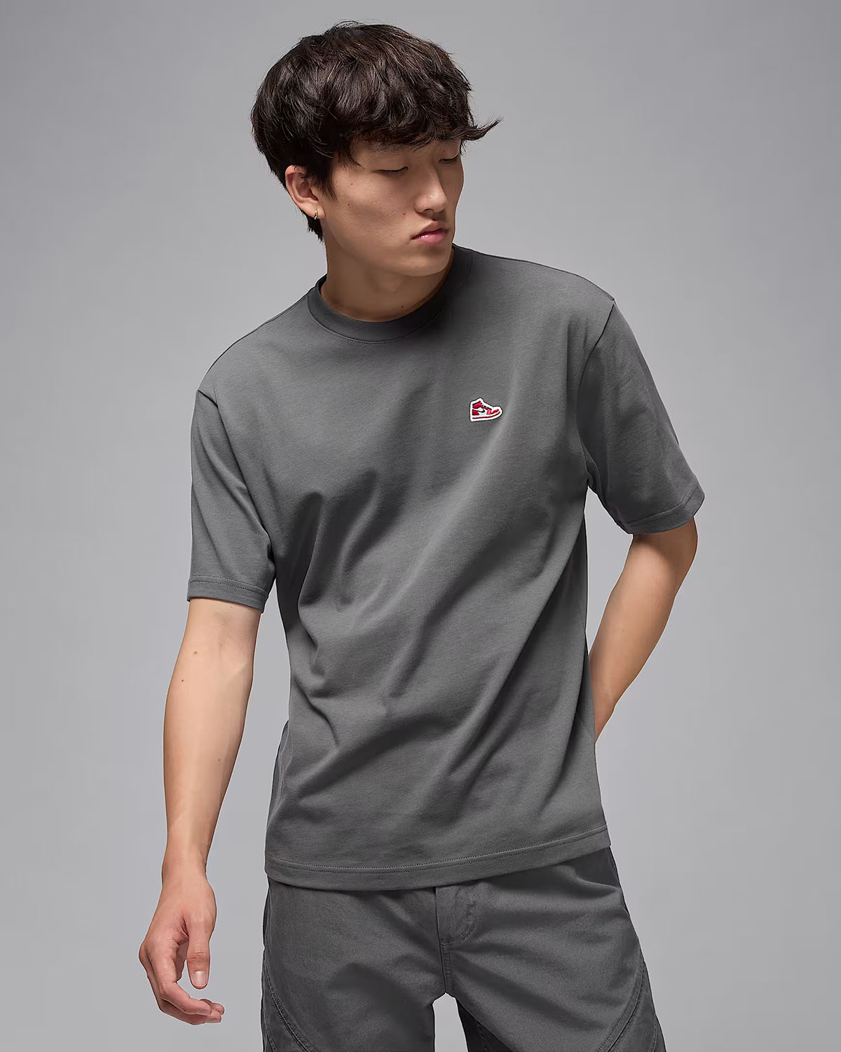 Jordan Brand AJ1 Sneaker Patch T Shirt Iron Grey 1
