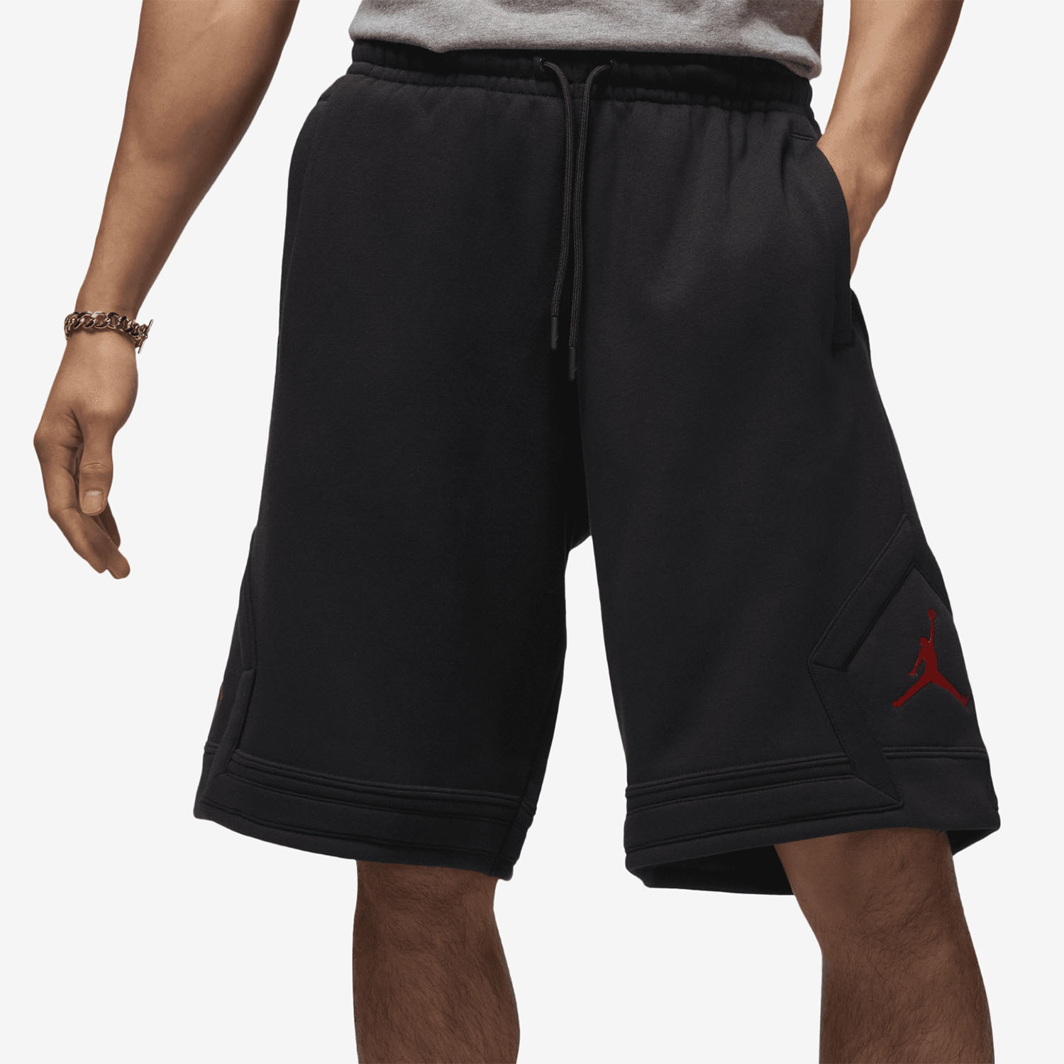 Jordan Brooklyn Fleece Oversized Shorts Black Gym Red 1