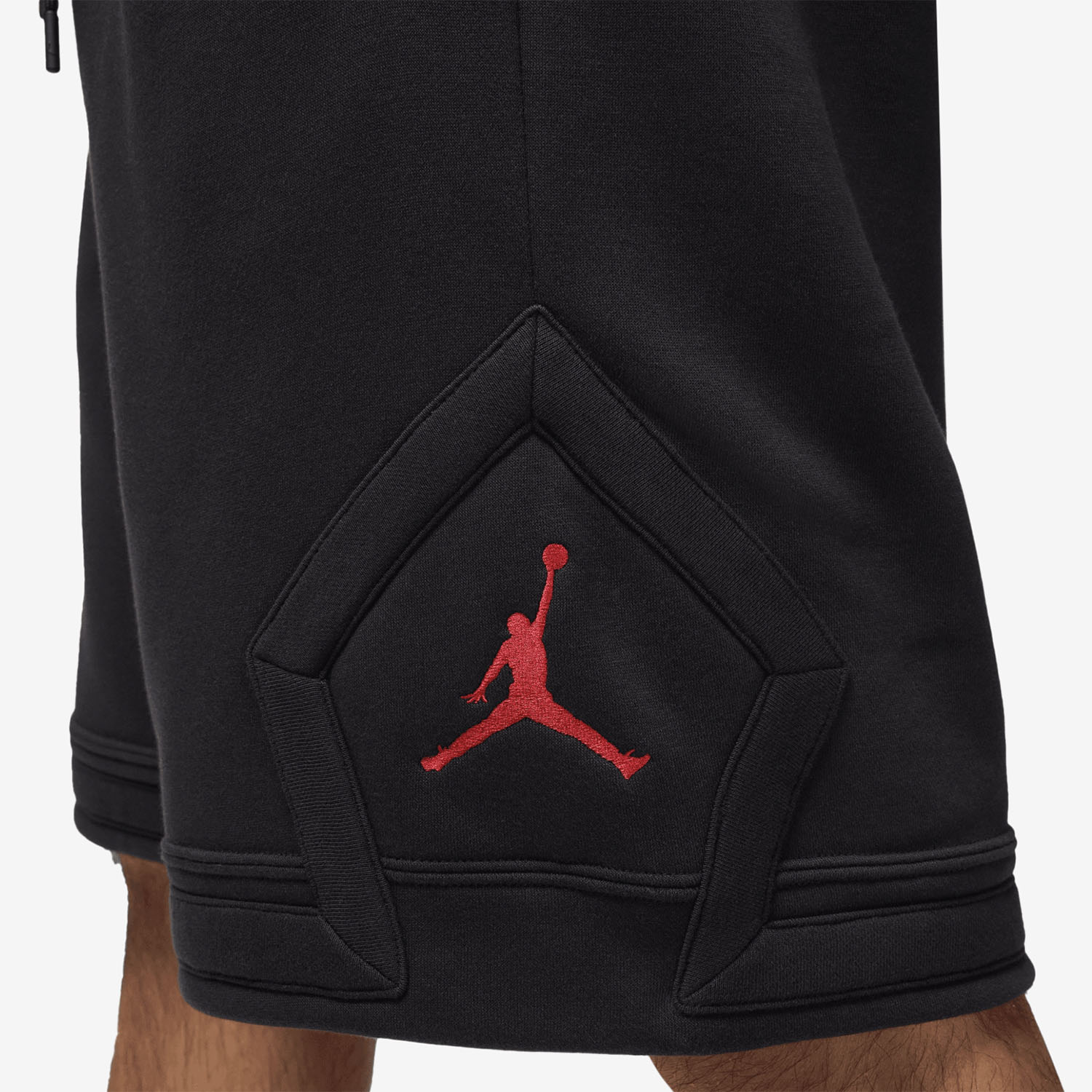 Jordan Brooklyn Fleece Oversized Shorts Black Gym Red 2