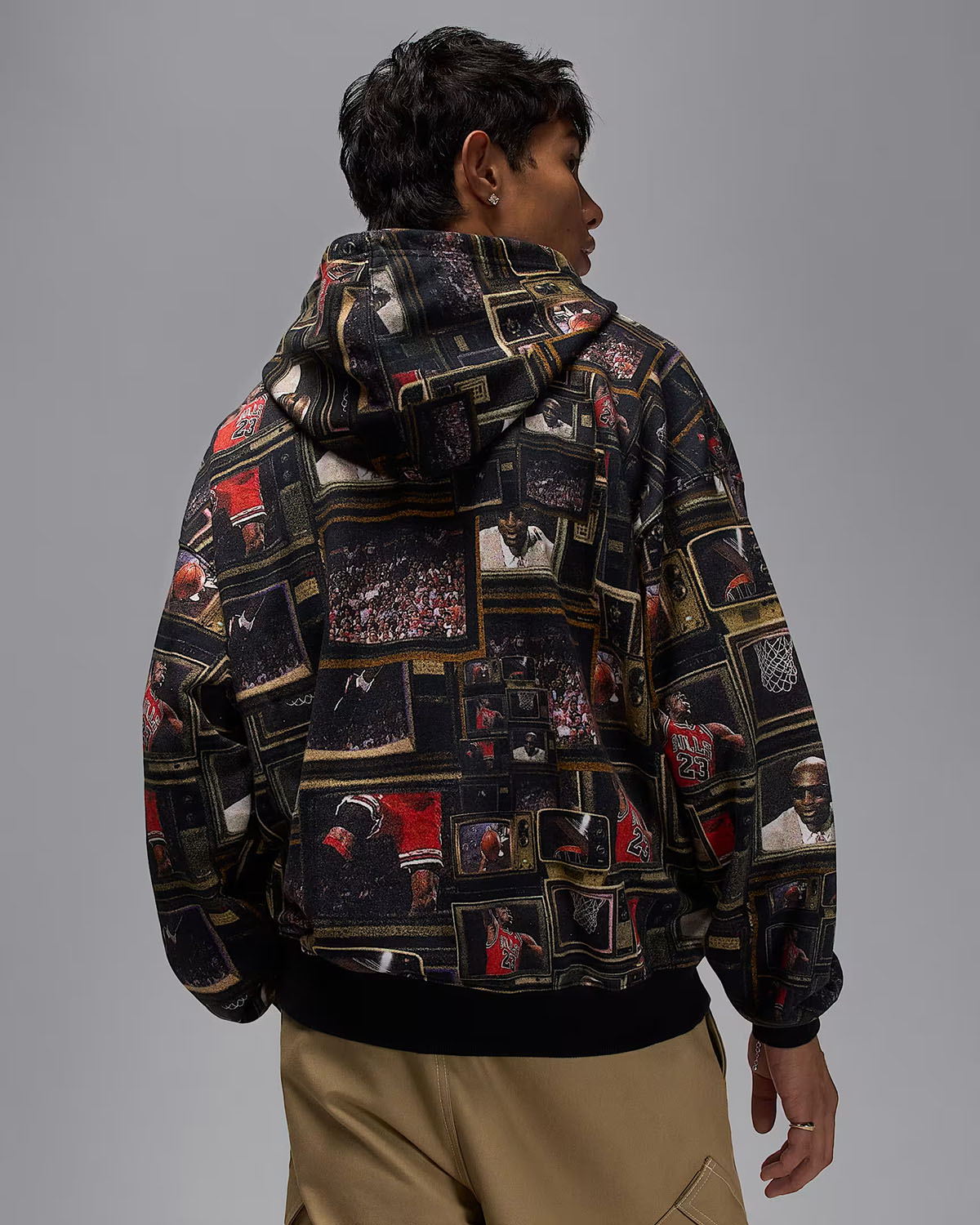 Jordan Brooklyn Fleece Printed Pullover Hoodie Black 2