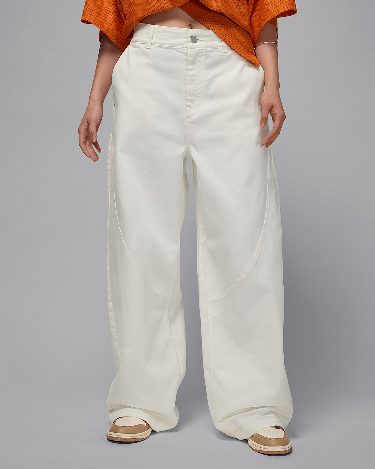 Jordan Flight Womens Wide Leg Baggy Pants Sail 1