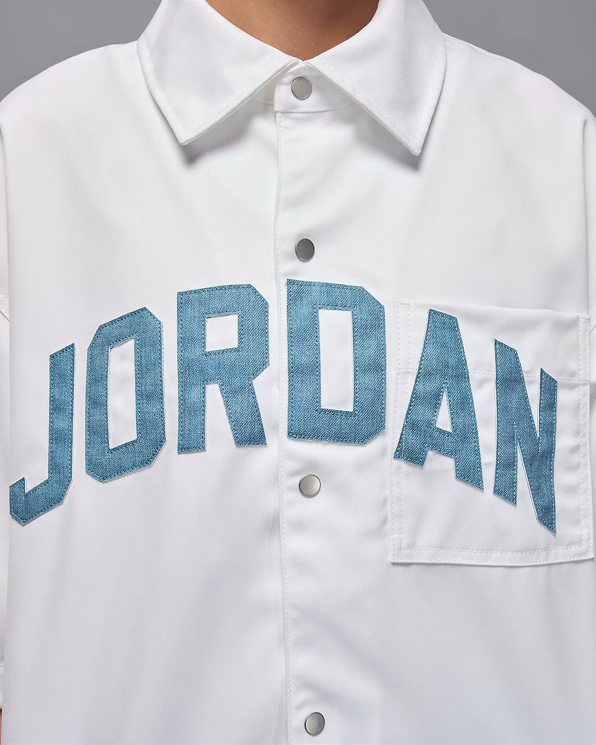 Jordan Flight Womens Woven Top White Denim Blue 2