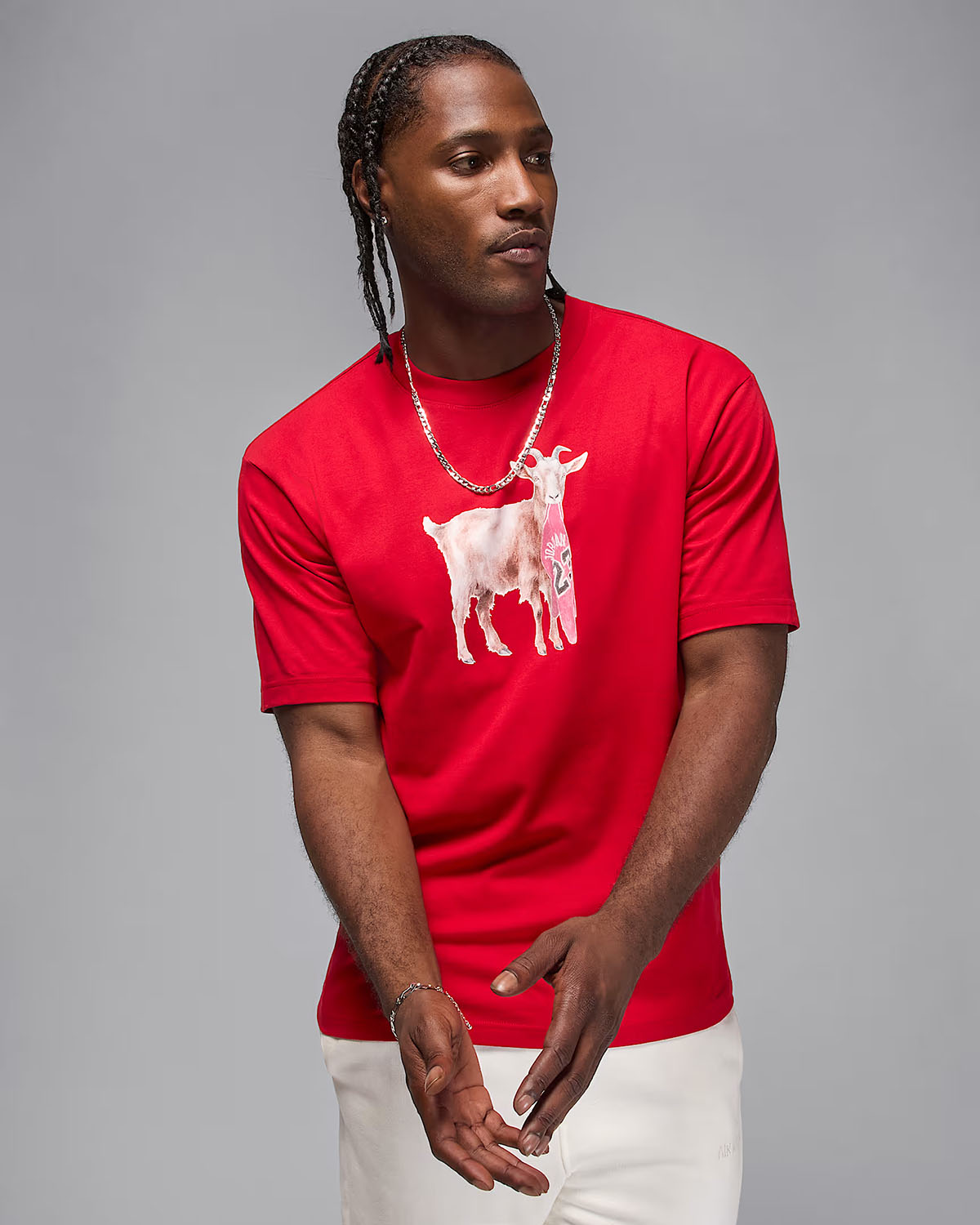 Jordan Goat Mens T Shirt Red 1
