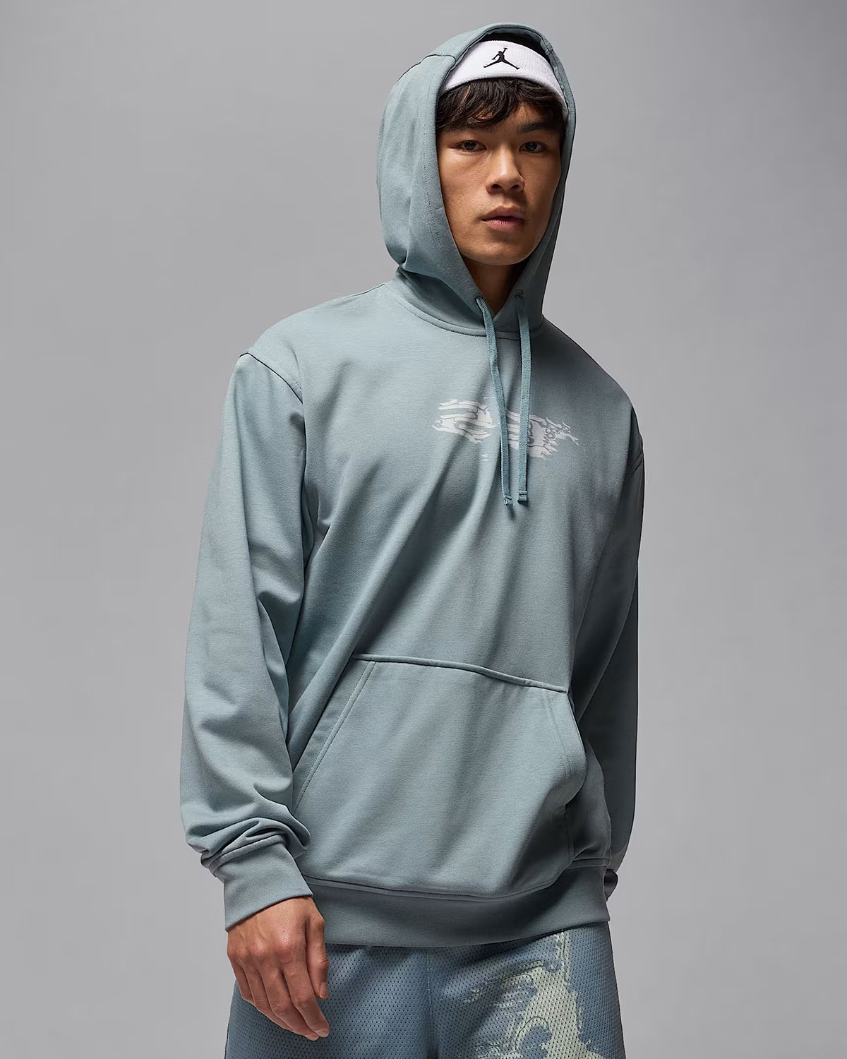 Jordan Sport Crossover Mens Dri Fit Graphic Pullover Hoodie Aviator Grey 1