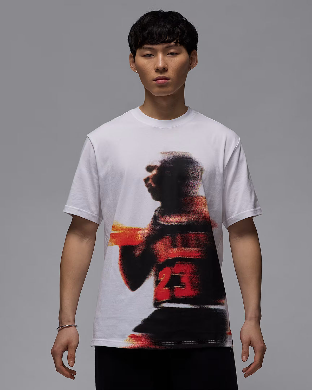 Jordan Sport Mens Dri Fit Graphic T Shirt White Black Orange