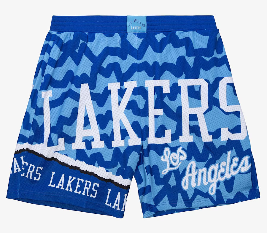 Lakers Mitchell Ness Jumbotron Shorts Blue White