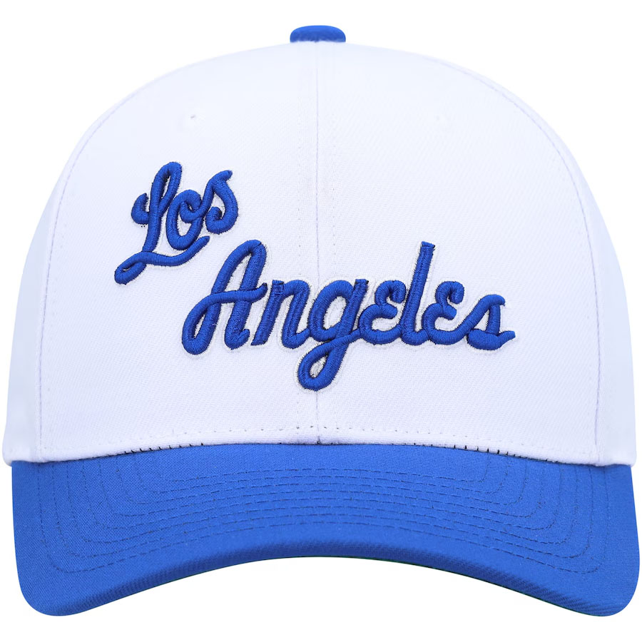 Los Angeles Lakers Mitchell Ness Hardwood Classics Snapback Hat White Blue