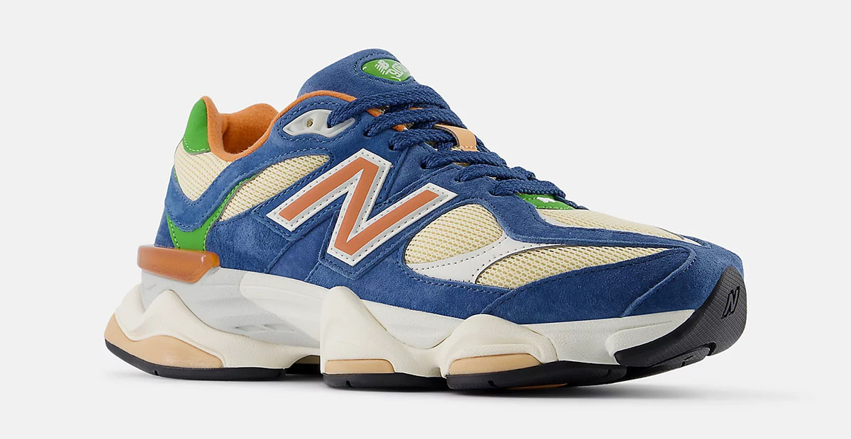 New Balance 9060 Dark Shoreline Blue Ash Wood Orange Green Mens Shoes 1
