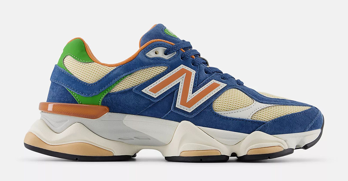 New Balance 9060 Dark Shoreline Blue Ash Wood Orange Green Mens Shoes 2