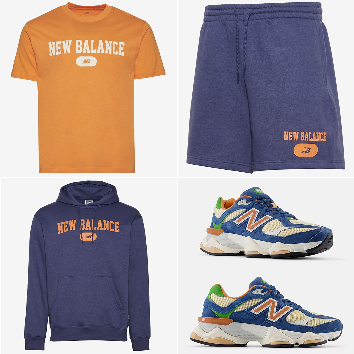 New Balance 9060 Dark Shoreline Blue Ash Wood Orange Green Shoes and Outfits